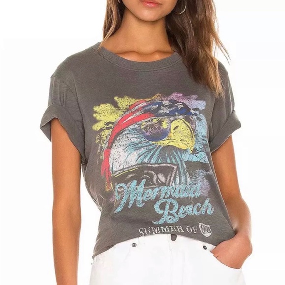 Mermaid Beach Retro Festival Beach Surfer T-Shirt Women’s Multi Sizes NWT - Picture 2 of 9